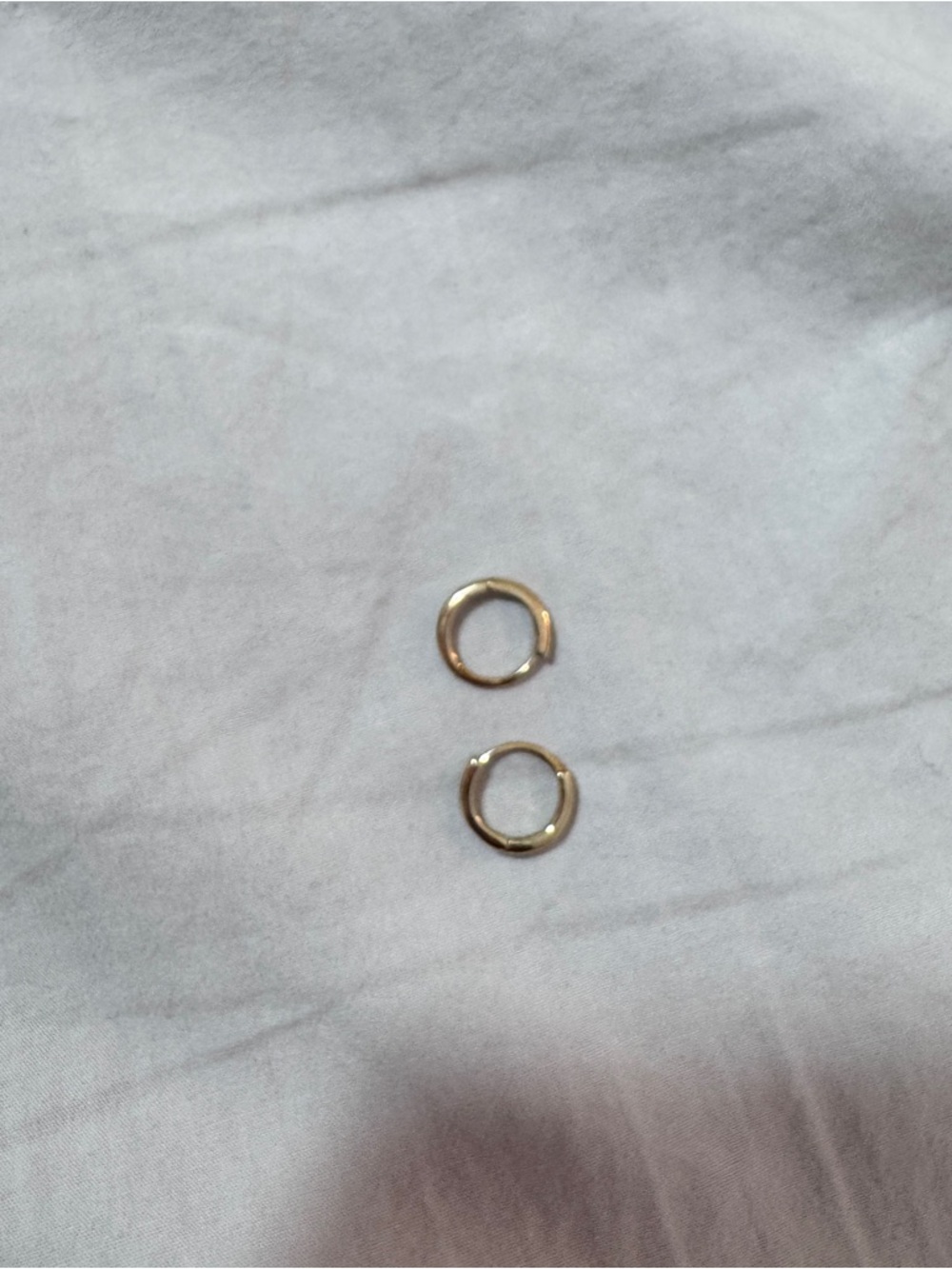 Simple Gold Tone Hoop Huggie Earrings - Small Pair